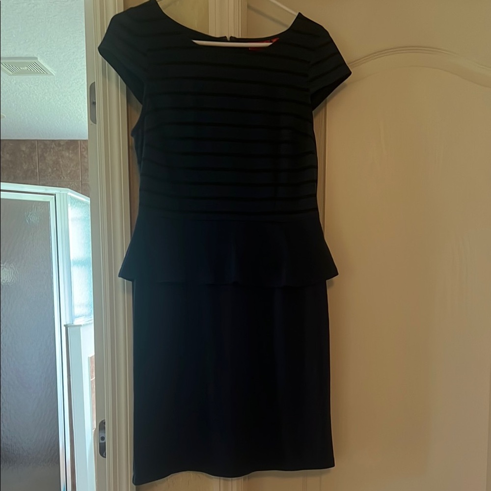Elle Black Peplum Mini Dress for Work
